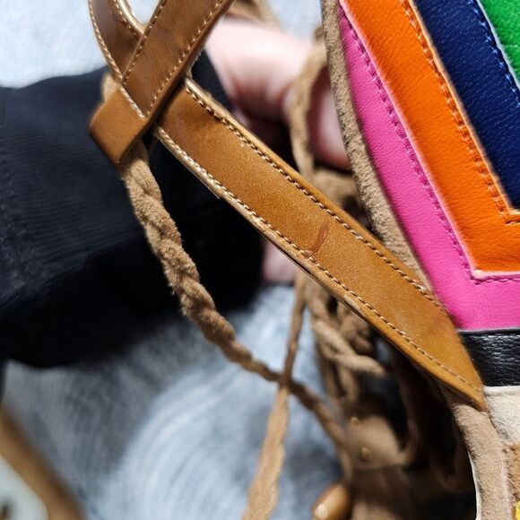 Jimmy Choo "Pearl" Rainbow Leather Espadrill Wedge Heels in EXCELLENT condition - Picture 9 of 9